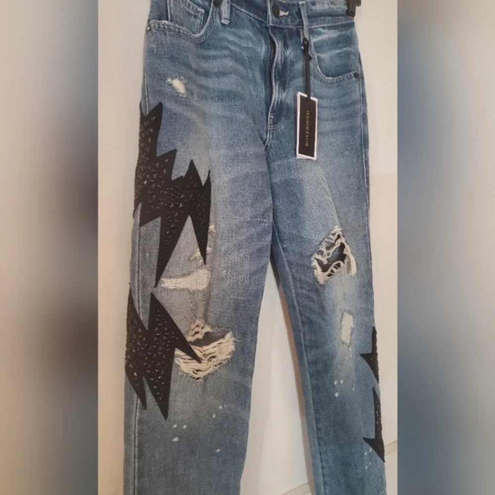 Juicy Couture gossip pop destroyed sunset wash boyfriend skinny jeans‎ NW… - Picture 2 of 12